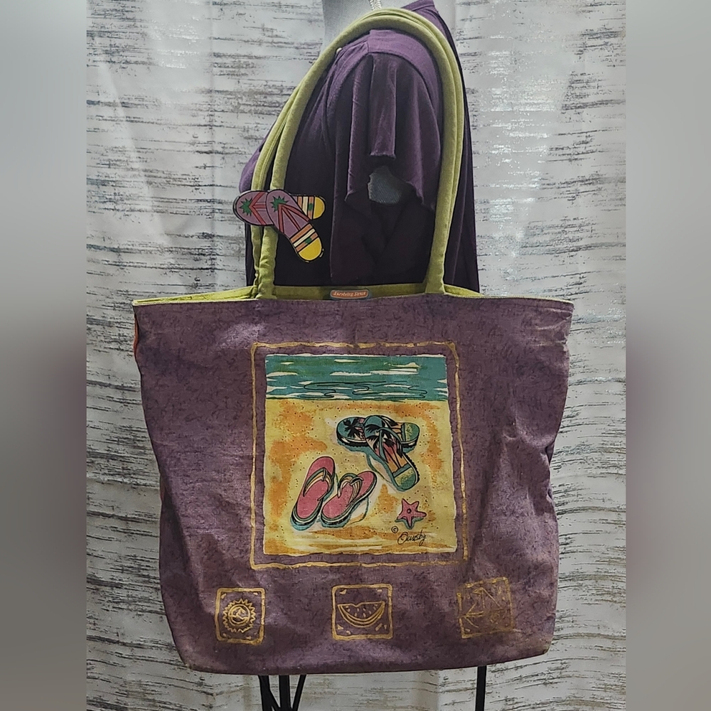 Vibrant Purple and Green Tote Bag